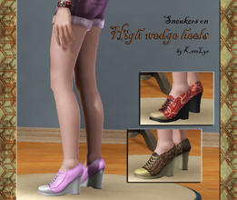 Sims 3 — TF Sneakers on high wedge heels by katelys — New shoes! Intended for everyday use. Come in three versions. Each