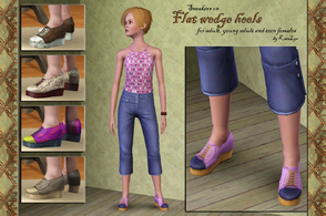 Sims 3 —  Sneakers on flat wedge heels by katelys — New meshes, new shoes! Available for adult, young adult and teen