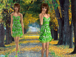 Sims 2 — With Flower Dress - Green by SouR_CherrY_GirL — =)