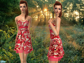 Sims 2 — With Flower Dress - Red by SouR_CherrY_GirL — =)