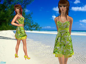 Sims 2 — With Flower Dress - Yellow/Lime by SouR_CherrY_GirL — =)