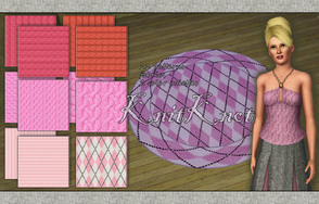 Sims 3 — Pattern set - KnitKnot by katelys — 11 knitted fabric patterns in pastel shades.
