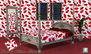 Sims 3 — Love and Kisses Pattern by openhousejack — lipstick and text pattern