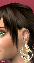 Sims 2 — Gold & Diamond Earrings by spacesims — Gold earrings with diamonds.