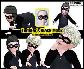 Sims 3 — cute Toddler's Black Mask (thief mask) by siwaki — cute Toddler's Black Mask like this !! form adult thief mask 