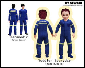 Sims 3 — Cute Toddler Paramedic  (female/male)everyday  by siwaki — Cute Toddler Paramedic Adult career -Paramedic