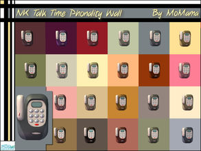 Sims 2 — NK Talk Time Phonality Wall by MoMama — Recolors of the Free Time wall phone in 22 colors.