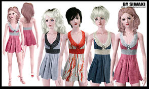 Sims 3 — Deep V Mini Dresses -forever21 by siwaki — Deep V Mini Dresses forever21