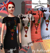 Sims 3 — Vivienne Westwood Anglomania dress 01 by onetoutch — Necklace T-Shirt Dress by AnAkondA. Game mesh a bit touched