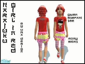 Sims 2 — Harajuku Girl in Red - SET by Uma Design — There is nothing more colorful than Japanese Harajuku fashion! Let