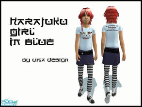 Sims 2 — Harajuku Girl in Blue - SET by Uma Design — There is nothing more colorful than Japanese Harajuku fashion! Let