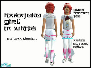 Sims 2 — Harajuku Girl in White - SET by Uma Design — There is nothing more colorful than Japanese Harajuku fashion! Let