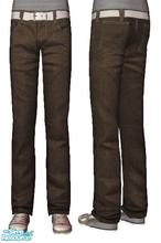 Sims 2 — Teen Male Jeans - Brown by ILikeMusic640 — Mesh info: Adele\'s site is not available, so I\'ve provided the link