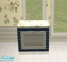 Sims 2 — Floral Summer Kitchen - Dishwasher by Riverwillows — Denim-colored dishwasher. Part of the Floral Summer Kitchen