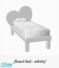 Sims 2 — A Teenager In Love Bedroom - White Heart Bed by Living Dead Girl — Recolour in white.