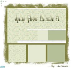 Sims 2 — Spring Flower Collection #1 by katalina — Pastel shades of sage and delicate floral walls and flooring. Enjoy!