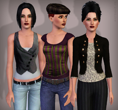 Sims 3 — Fashion set 17 - semi-formal tops by katelys —  3 semiformal tops for adult and young adult women.
