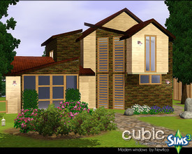 Sims 3 — Cubic Window Set by Newtlco — 8 new meshes for Sims 3 game.You can use these windows as fence, as seen on the