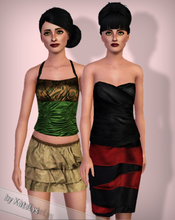 Sims 3 — Fashion set 18 - Glamourous by katelys — This set includes two new formal/ casual tops and skirts. 