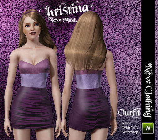 Sims 3 — New Mesh-Christina-Party Dress by Frozen and Iced — By Frozen And Iced. New mesh included.