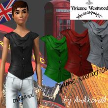 Sims 3 — Vivienne Westwood Anglomania Grey Top by onetoutch — Grey jersey top with a cowl neck. From the Anglomania