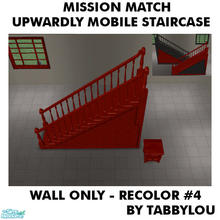 Sims 2 — TL - MM UpwardlyMobileStaircaseWall Recolor04Wd by TabbyLou — My Recolor #4 Wood recolor of the Wall section of