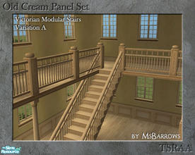 Sims 2 — Old Cream Modular Stairs - Var. A by MsBarrows — My Victorian modular stairs recoloured to match my old cream