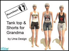 Sims 2 — Barefeet Shorts for Grandma - SET by Uma Design — Grandma loves to kick off her shoes and free her feet!