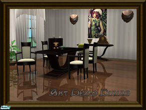 Sims 2 — Art Deco Dining by ShinoKCR — Set contains: Diningchair, Diningtable, Consoletable, Small Cabinet, Deco