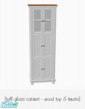 Sims 2 — Mission Bay Glass Cabinetry - Wood Top & Knobs Tall Cabinet by Living Dead Girl — Recolour in white with