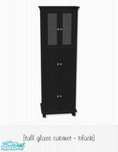 Sims 2 — Mission Bay Glass Cabinetry - Black Tall Cabinet by Living Dead Girl — Recolour in black with silver knobs.