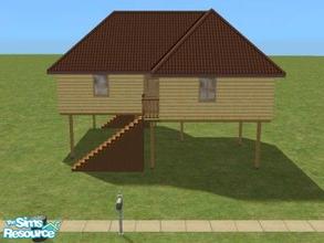 Sims 2 — Yellow Pine Cabin by littlelamb — Made from Yellow Pine Logs, this simple starter house has the basic needs for