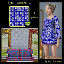Sims 3 — Lace pattern v01 by Semitone — Lace pattern v01, 3 palettes.