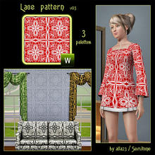Sims 3 — Lace pattern v03 by Semitone — Lace pattern v03, 3 recolorable palettes.