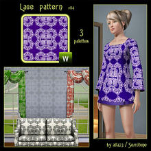 Sims 3 — Lace pattern v04 by Semitone — Lace pattern v04, 3 recolorable palettes.