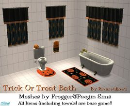 Sims 2 — Trick or Treat Bath by Riverwillows — Cute bathroom, perfect for Halloween!! Meshes are by Frogger at Paegin