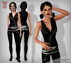 Sims 3 — FS 21 - Leather queen by katelys — This set includes new leather outfit and boots for adult and young adult
