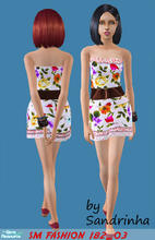 Sims 2 — SM Fashion Set 182 - Female Teen Casual _04 by sandrinha — Three diferent prints in a dress with large