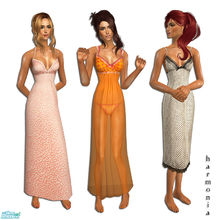 Sims 2 — Nightgown Set by Harmonia — 1 new mesh ~ 3 nightgown