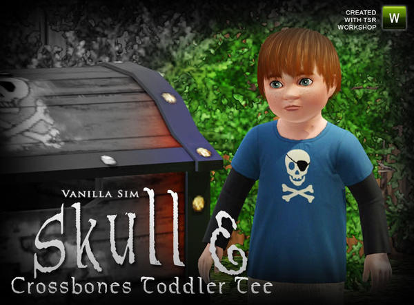 Sims 3 — Skull & Crossbones Tee by Vanilla Sim — Toddler boys Skull & Crossbones Tee.