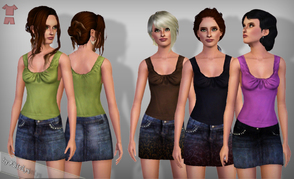 Sims 3 — FS 25 - Cute casual by katelys — One new top + one new skirt. Many different styles included.