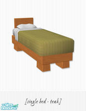 Sims 2 — Kyoto Bedroom - Teak Single Bed by Living Dead Girl — Recolour in teak.