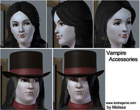 Sims 3 — Vampire Accessories by MelissaMel — This accessories are based on earrings. It contains tooth and points in