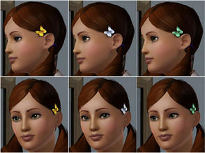 Sims 3 — Butterfly Hair Clip by MelissaMel — This New Mesh of butterfly hairclips is based on earrings. It doesn't