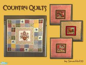 Sims 2 — Country Quilts by Simaddict99 — 4 warm and cozy country quilt recolors.