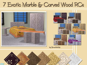 Sims 2 — Indian set RCs-Exotic Marble & Wood by Simaddict99 — These files will recolor the wood/base of all my Indian