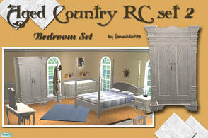 Sims 2 — Aged Country Bedroom by Simaddict99 — Rustic, country bedroom in aged and crackled white wood.