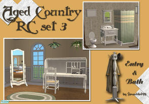 Sims 2 — Aged Country Bath & Entry by Simaddict99 — Rustic, country bathroom and entry set in aged and crackled white