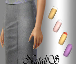 Sims 3 — NataliS long nails 001 by Natalis — Long nails for FA. New mesh. Two shannels for recolors.