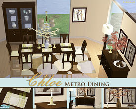 Sims 2 — Chloe Metro Dining by Cashcraft — Chloe Metro Dining is a new Sims 2 contemporary dining set, it features a